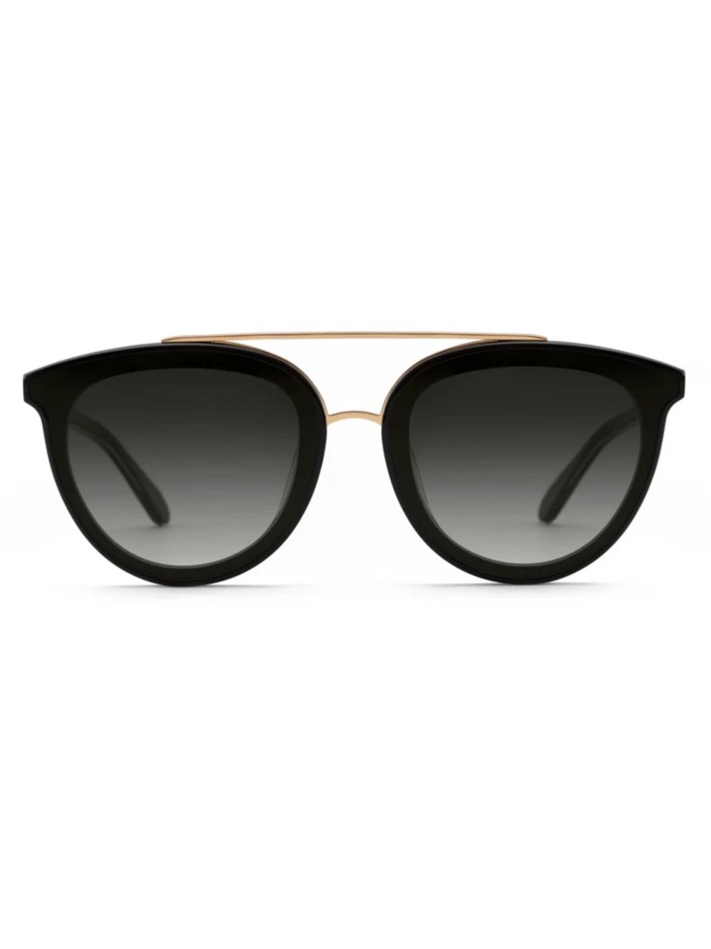 KREWE Clio Nylon Black + Shadow 24K Oversized Aviator Sunglasses NWT